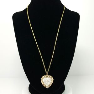 Primavera Italy925 Gold Plated Mother's Heart Pendant Necklace Size 20Inches